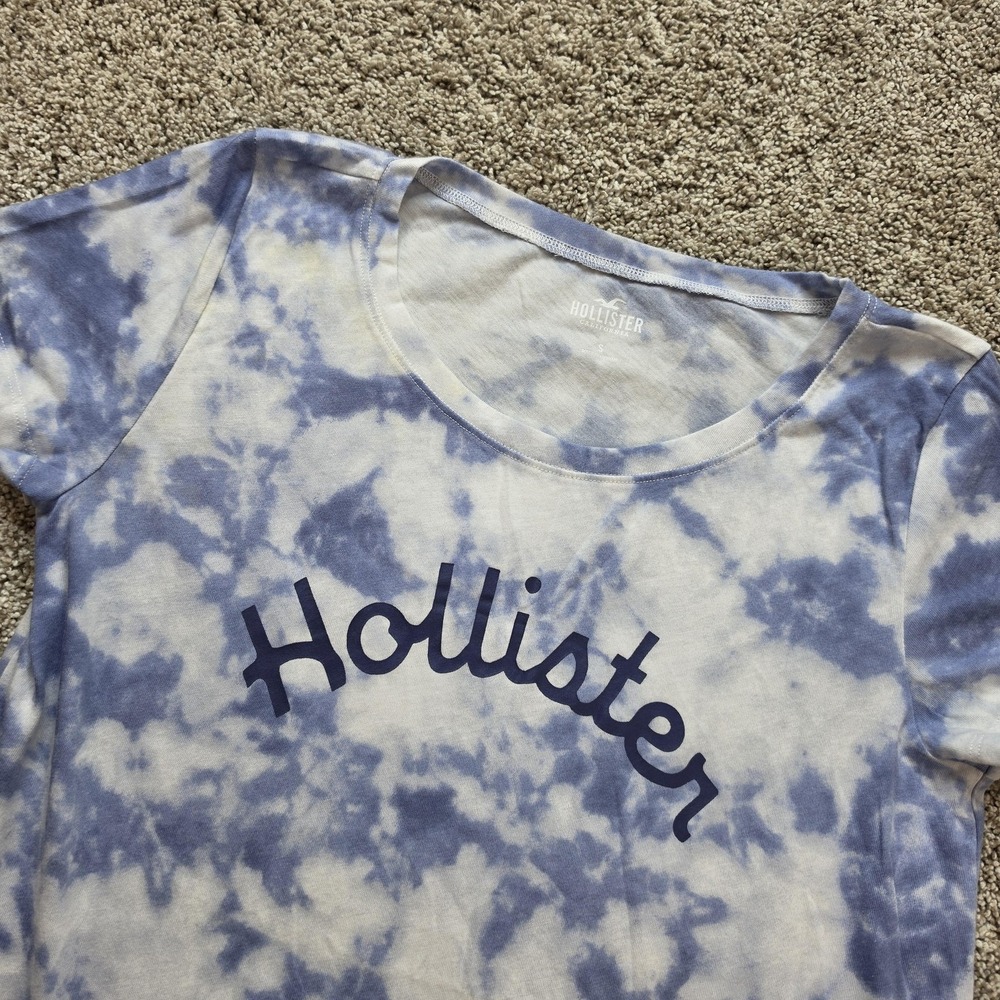 Hollisterโ T-Shirt Womens Small Blue Tie Dye Tunic Relaxed Lightweight Casual